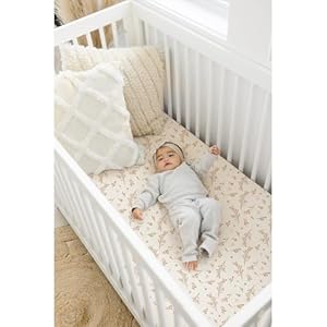 Konssy Muslin Fitted Crib Sheets 100 Cotton Baby Crib Sheets for Standard Crib Mattress 28 X 52 Inches Soft and Breathable for Boy Girl Floral