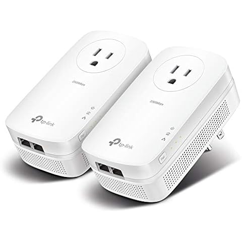 TP-Link AV2000 Powerline Adapter - 2 Gigabit Ports and Extra Power Socket Cover