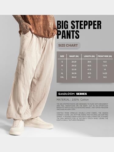 The Veshti Company Men’s Cotton Pants – Lightweight Boho Harem Drawstring Trousers – Soft Travel Yoga Pants3