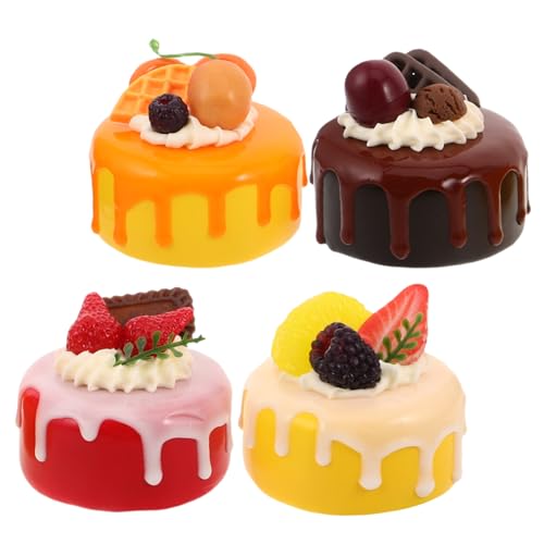 HONITANO 4 Piezas Unidades de de Pasteles Artificiales Realistas Decoración Simulada de para Fotos y Exhibiciones Accesorios Versátiles para Decoración de Mesas y Cocinas el Hogar