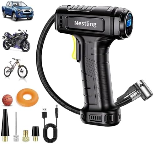 Compressore Aria Portatile 12V 150PSI - Gonfia Gomme Auto, Bici, Moto Con Display LCD E Luce LED - Foto 6