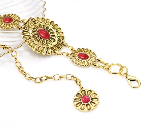 Image of Women's Concho Chain Belt Western Cowgirl Metal Waist Chain Belt for Dress