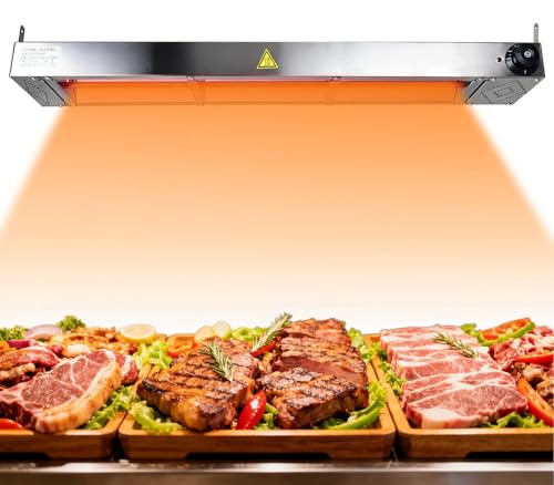 Wärmelampe Küche Gastro Speisenwärmer Lampe mit Drehknopf-Temperaturregelung Kommerzielle Gastro Wärmelampe Infrarot für Buffets Küche Wärmebrücke Essen Einstellbare Temperatur 30-85(1PC 60cm)