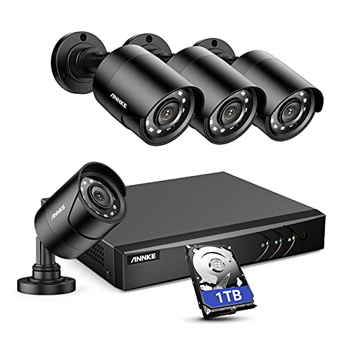 ANNKE 8CH H.265+ 3K Lite Surveillance Security Camera System with AI Human/Vehicle Detection, 4 x...