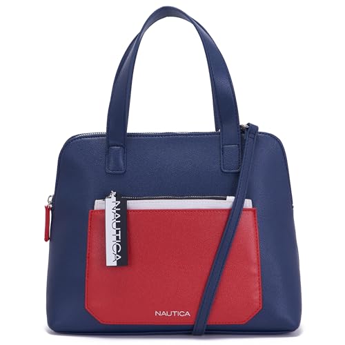 Image of Nautica Brand Printed Satchel Handbag For Women | Spacious Compartment with Zipper | Handbag For Women | Stylish Branded Stachel Bag For Women | Detachable & Adjustable Strap | Idle Size