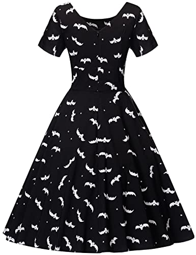 Image of GownTown Women's 1950s Vintage Dresses Short Sleeves Cocktail Stretchy Party Dresses with Pocket