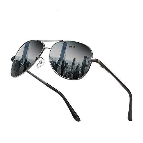 Image of Simsco Polarized Aviator Men's Sunglasses (Black)