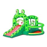 Castillo hinchable Castillo Inflable Castillo Hinchable Tobogán De Trampolín Inflable En Forma De Rana Piscina De Bolas En El Océano Interior Castillo...