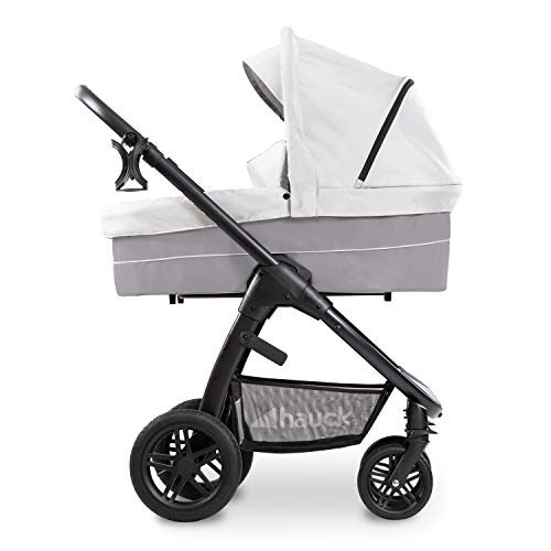 hauck Nacelle pour Poussette Combinée Saturn R ou Mars / dès la Naissance jusqu'à 9 kg / Matelas Doux Inclus / Grande Capote Pare-Soleil / Fenêtre de Ventilation / Stable / Pliable / Gris – vue 7