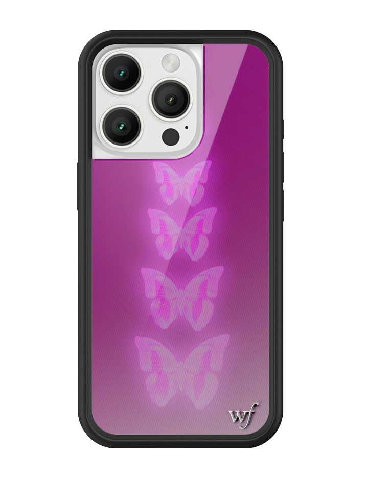 Image of Wildflower Cases - iPhone 16 Pro Compatible - Neon Butterfly | Impact-Certified 6.5 ft Drop Protection Case, Raised Protective Bumper, Cute Aesthetic Design, Women-Owned Small Business