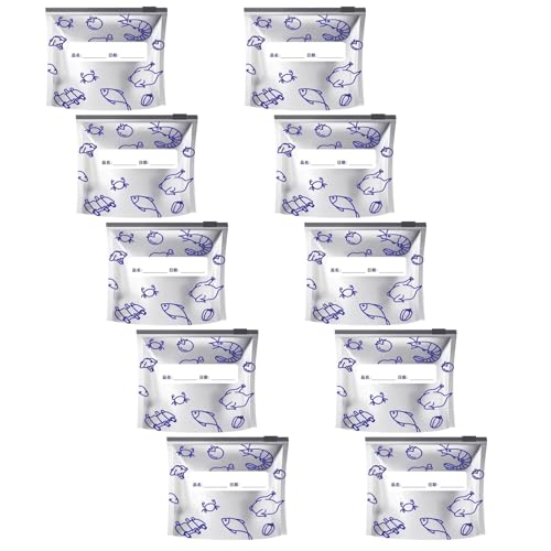10 bolsas reutilizables de aluminio a prueba de fugas con cremallera para almacenamiento en congelador, preparación de comidas y aperitivos de viaje, bolsas de papel de aluminio con cremallera