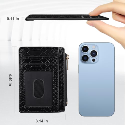 Image of Tipmile Mens RFID Wallet, Small Slim Business Credit Card Holder, Mens Gift | Mini Tiny Cute ID Case, Minimalist Zipper Pocket Wallet, Thin Coin Purse, Mothers Gift