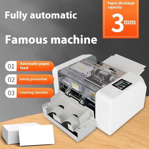 Macchina elettrica per Il Taglio di Biglietti da Visita - Taglierina per Nomi con Protezione di Sicurezza, Alimentazione Automatica della Carta, 4000 Biglietti/Ora, Rilegatura Formato A4