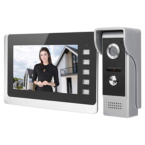 Campainha de vídeo com fio TFT LCD de 7 polegadas 2 vias com visão noturna à prova d'água sistema d