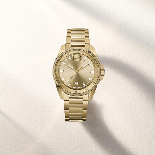 Image of Movado Bold Verso S Men's Watch - Swiss Quartz Movement, 42 mm, Stainless Steel Case, Link Bracelet, Date Display