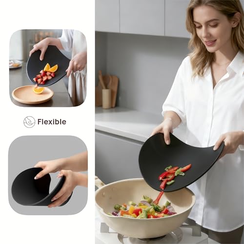 Tablas para cortar de cocina flexibles de TPU negro, pack 2 miniatura 2