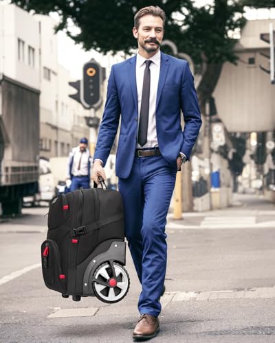 Image of MATEIN Rolling Bag with Wheels, 17 Inch Extra Large Laptop Roller Backpack for Adults with Anti Theft Lock & USB Charging Port, Water Resistant Wheeled Bag Carry On Luggage for Teacher Work Travel Men