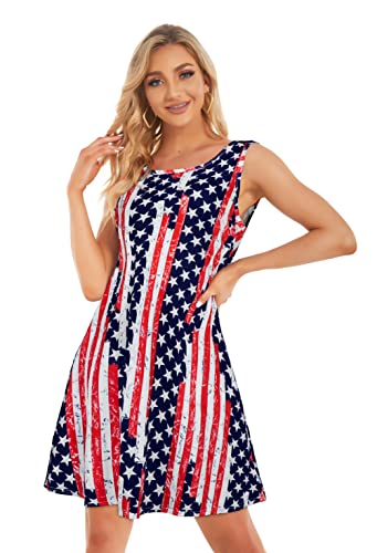 Image of Summer Dresses for Women Beach Boho Sleeveless Vintage Floral Flowy Pocket Tshirt Tank Sundresses 2026
