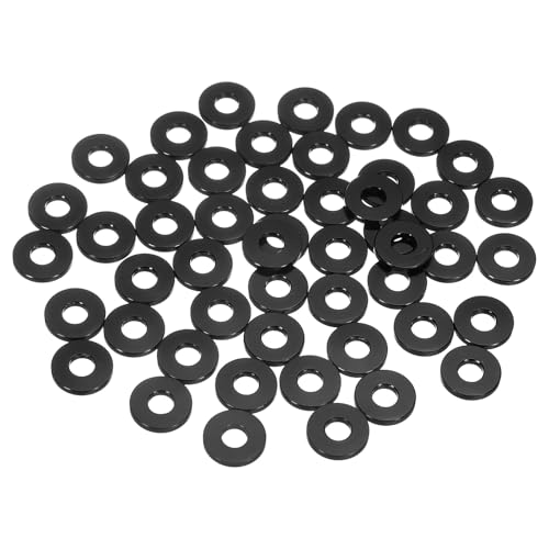 Rondelles plates M4 en aluminium noir sourcing map pour vis et boulons de machines x50