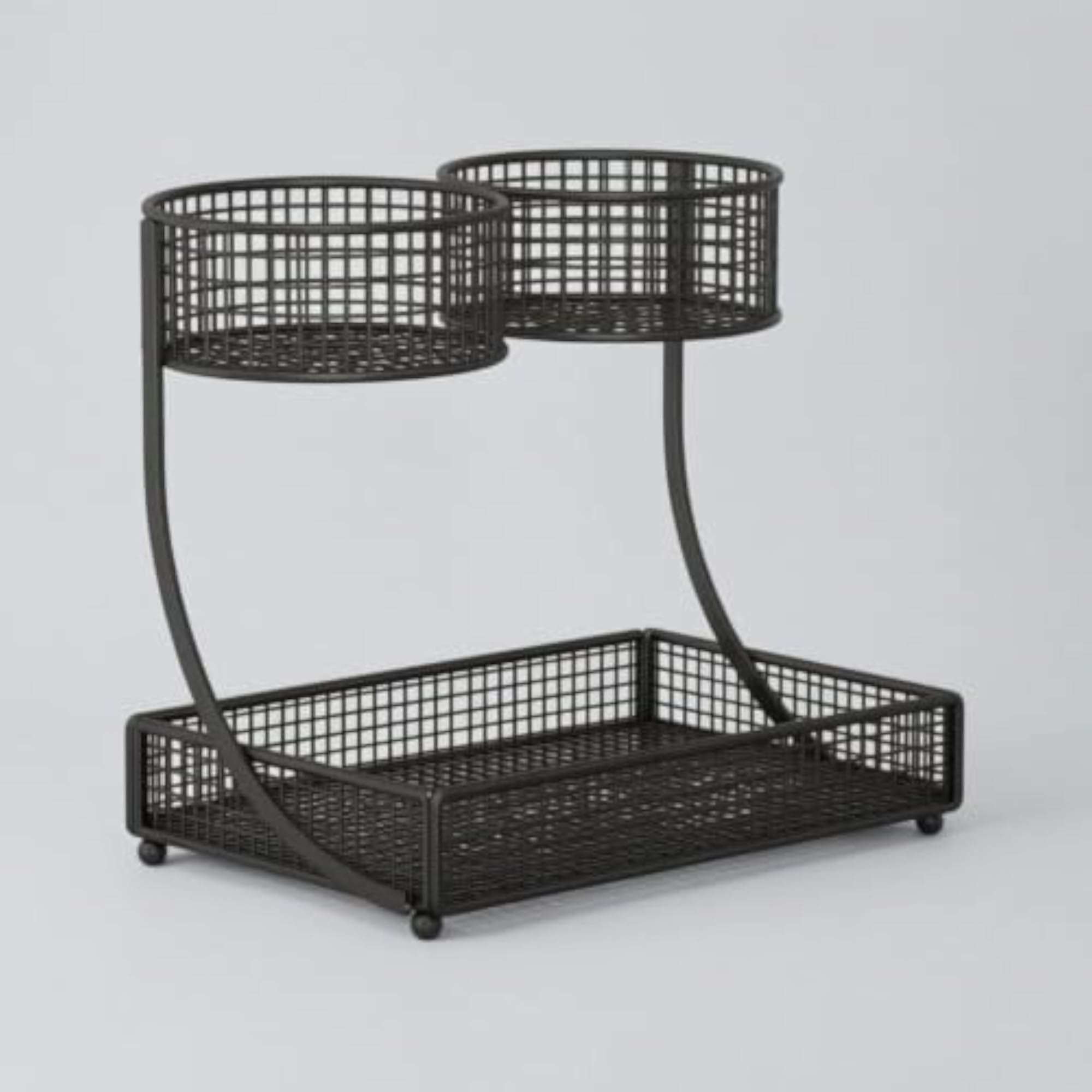 3-Tier Wire-Mesh Makeup Rack with Baskets