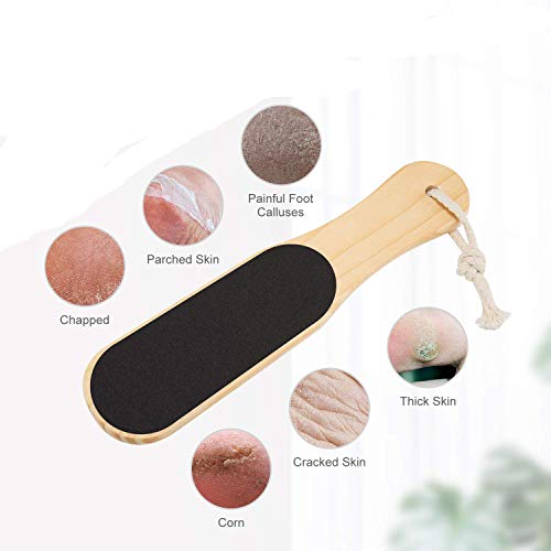 Esowemsn 2Pcs Wooden Double Sided Foot File Professional Foot File Callus Remover Pedicure File Tool Removes Dead Skin For Men Women #TOP2