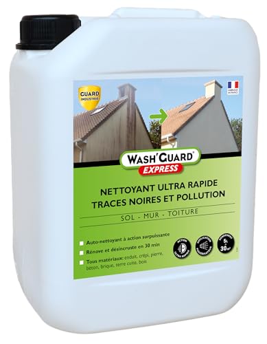 Wash'Guard Express – Limpiador exterior desinfectante desincrustante Versión Ultra Rápida sin aclarado, 5 L, hasta 30 m2