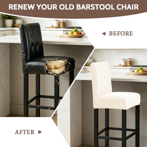 Image of FUANGUI Bar Stool Covers Set of 4, Stretch Bar Stool Seat Covers