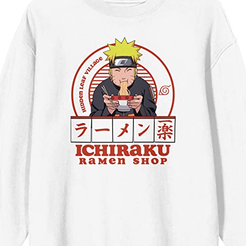 Bioworld Naruto Shippuden Ichiraku Ramen Shop Crew Neck Long Sleeve White Adult Sweatshirt2