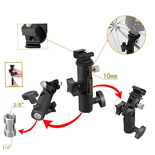 Soporte de flash e tipo con adaptador para iluminación de cámaras y focos led 5