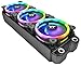Thermaltake Riing Trio 140mm 16.8 Million RGB Color (Alexa, Razer Chroma) Software Enabled 3 Light Rings 30 Addressable LED 9 Blades Hydraulic Bearing Case/Radiator Fan, 3 Pack, CL-F077-PL14SW-A