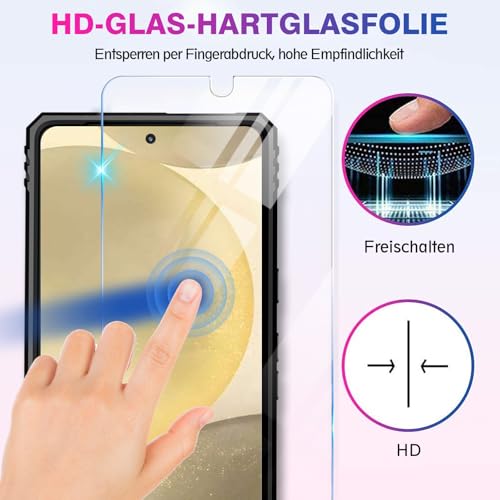 Image of Heavy Duty Case for Samsung Galaxy S25 Plus Phone Case with Screen Protector, Military Grade Shockproof Rugged Protective Cover for Samsung S25 Plus, with Metal Ring Magnetic Kickstand (Silver)