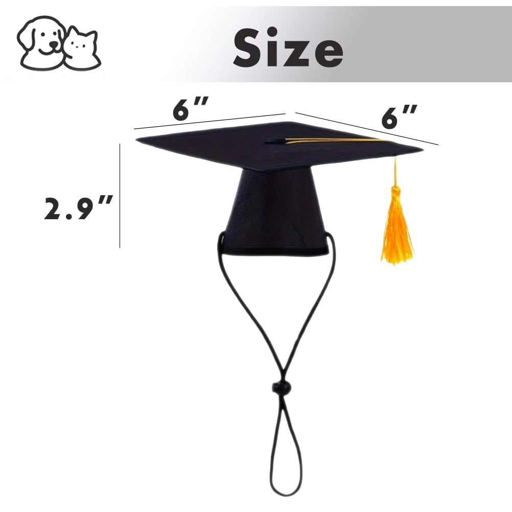 2026 Dog Graduation Bandana and Cap Set It was Ruff but We Did It Black Graduation Dog Outfits with Tassel Adjustable Graduation Cap for Small Medium Large Dogs Cute Pet Costume Photo Prop Cotton - 4