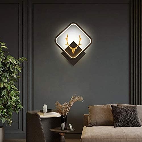 Image of Polyvinyl Chloride Deer Horn LED Wall Lamp for Living Room, Home, Cafe, Bar & Hotel Decorative Wall Light with 3 Color Lighting (Square A5 Horn LED WALL)