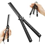 YUVKIN 1 Stück Schmetterlings Kamm, Butterfly Kamm, Faltbarer Edelstahl Butterfly Training Taschenkamm, Klappkamm, Taschenkamm, Haarstyling Zubehör für Anfänger