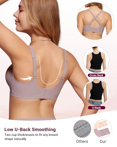 Image of As Fairy Wireless Bras for Women Jelly Push Up Scalloped T-Shirt Bra