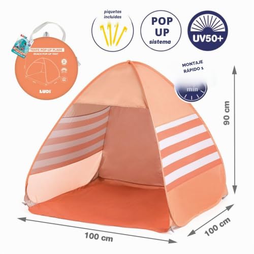 Tienda de playa anti-UV que protege del viento y del sol a bebés desde 10 meses 3