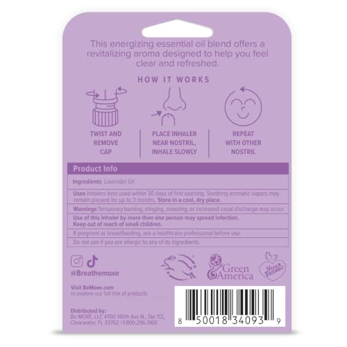 Image of MOXĒ Lavender Essential Oil Nasal Inhaler Stick, for Daily Relaxation, 1PK