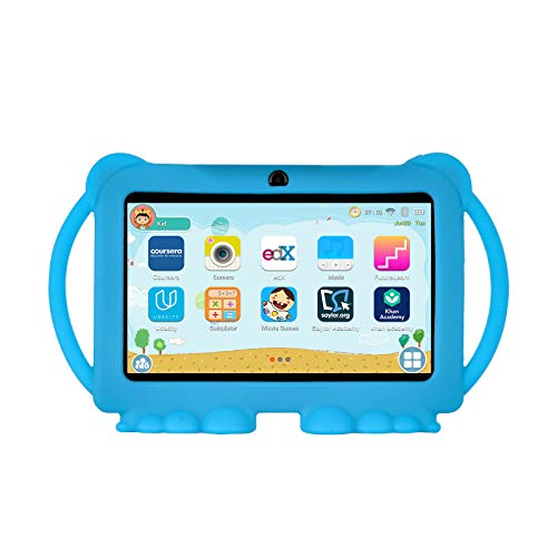 Xgody T702 7 Inch HD Kids Tablet PC for Kids Quad Core Android 8.1 16GB ROM 1GB RAM Touch Screen with WiFi Pre-Loaded 3D Game Dual Camera (Blue)