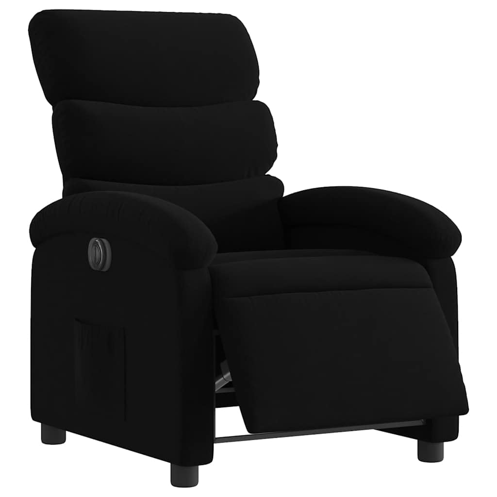 Fauteuil inclinable électrique noir en tissu confortable vidaXL
