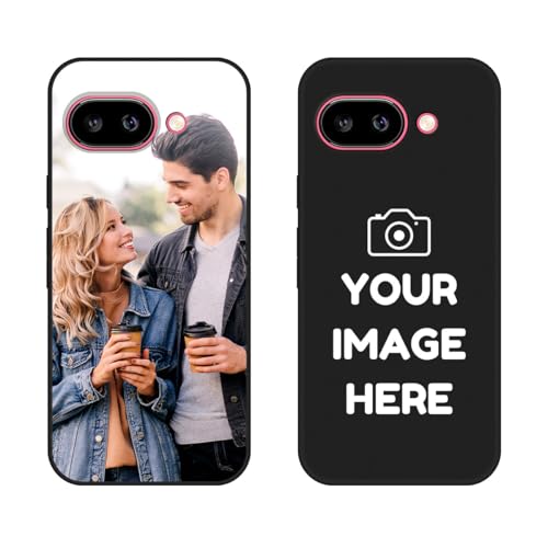Personalized Picture Phone Case for Google Pixel 10a Custom Logo Name Customized Gift for Family Friend Soft TPU Cover 6.3 Inch Black Screen Camera Protection Military Grade Slim Anti-Drop Wireless