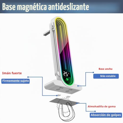 Soporte de GPU RGB ajustable para cajas de PC Gaming con panel térmico 6