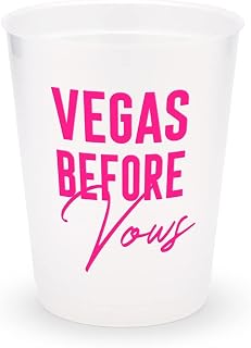 WEDDINGSTAR Personalized Frosted Plastic Party Cups - Vegas Before Vows - Set Of 8