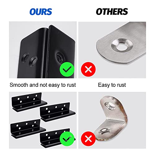 Buzifu 4 Pcs Bed Frame Bed Post Double Hook Slot Bracket Bed Rail Hooks Plates Heavy Duty Bed Post Double Pin Hook Slot Bracket Bed Accessories Bed Frame Attachment Bracket Hardware For Wooden Bed #TOP3