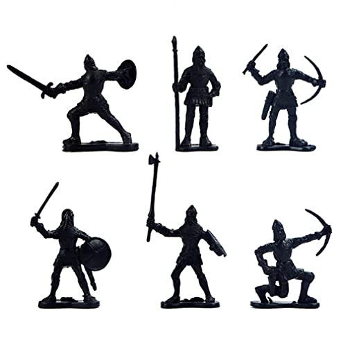 BYNYXI 28 Stück Mittelalter Spielzeugsoldat Figuren, 5-7cm Armee Soldaten Militärfiguren Archaische Warriors Horses Soldiers Plastik Mittelalterliche Ritter Spielzeug für Kinder Jungen Geschenk – Bild 3