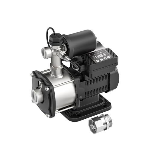 AIDPATH Whole House Water Pressure Booster Pump 57PSI, Automatic Variable Speed & Power, Constant Pressure for Home, Shower, Irrigation, 115V, 1' NPT, Stainless Steel Impeller & Volute