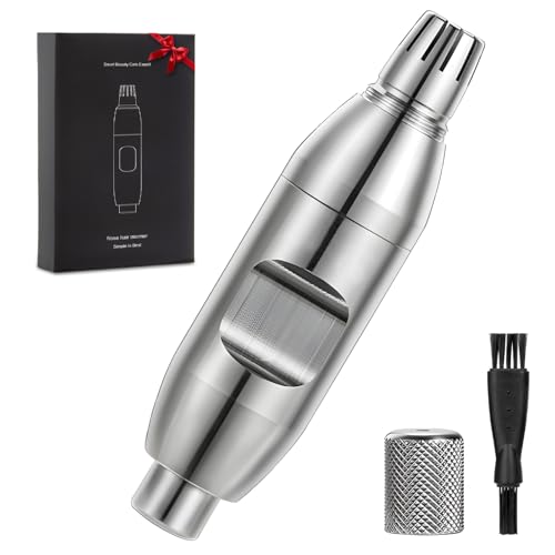 SUERBEATY Manual Nose Hair Trimmer for Men, Battery-Free, 304 Stainless Steel with R-Type Blades, Silent, Waterproof & Travel-Friendly, Painless Grooming for Daily/Office/Travel