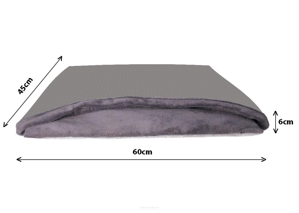Arco Cuccia per gatti di design, cuccia per cani, con coperta 60 x 45 x 6 cm, lavabile in lavatrice, tessuto in fibra di silicone, colore grigio