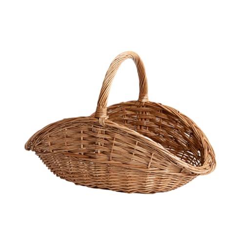 Leefasy Wicker Woven Basket Storage Container Versatile Portable Flower Arrangement