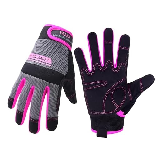 UltraLight Safety Work Gloves, Women Utility Work Gloves, MultiFunctional Mechanic Gardening Construction DIY Work Gloves with Touchscreen (Medium, Pink)