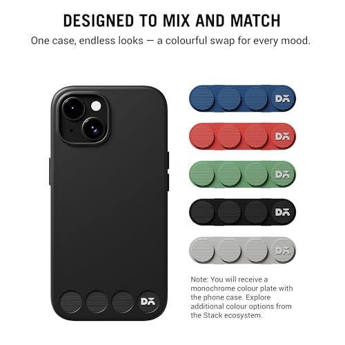 Image of DailyObjects iPhone 15 Stack Classic Magnetic Case Cover | Compatible with Magsafe | Camera & Body Protection | Shock /Scratch Proof| Dual Hybrid Protection | Wireless Charging - Carbon Black